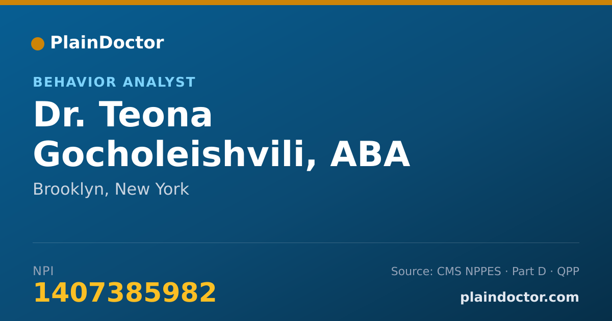 Shareable card for Teona Gocholeishvili, ABA - Behavior Analyst, Brooklyn, NY