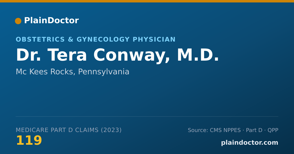 Shareable card for Tera Conway, M.D. - Obstetrics & Gynecology Physician, Mc Kees Rocks, PA