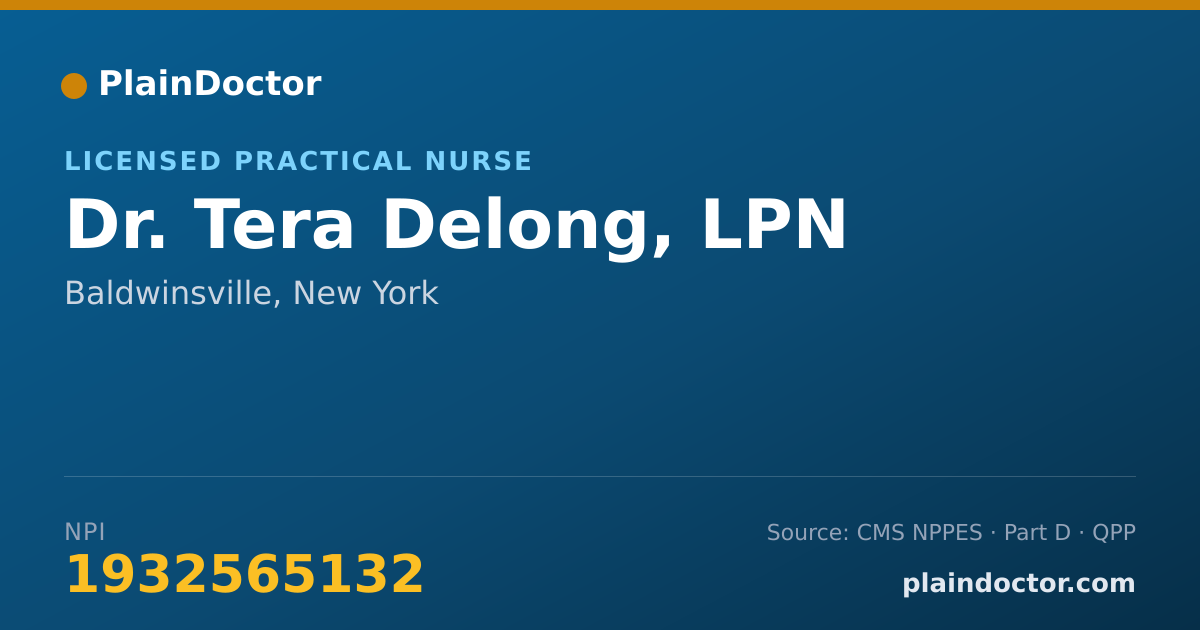 Shareable card for Tera Delong, LPN - Licensed Practical Nurse, Baldwinsville, NY
