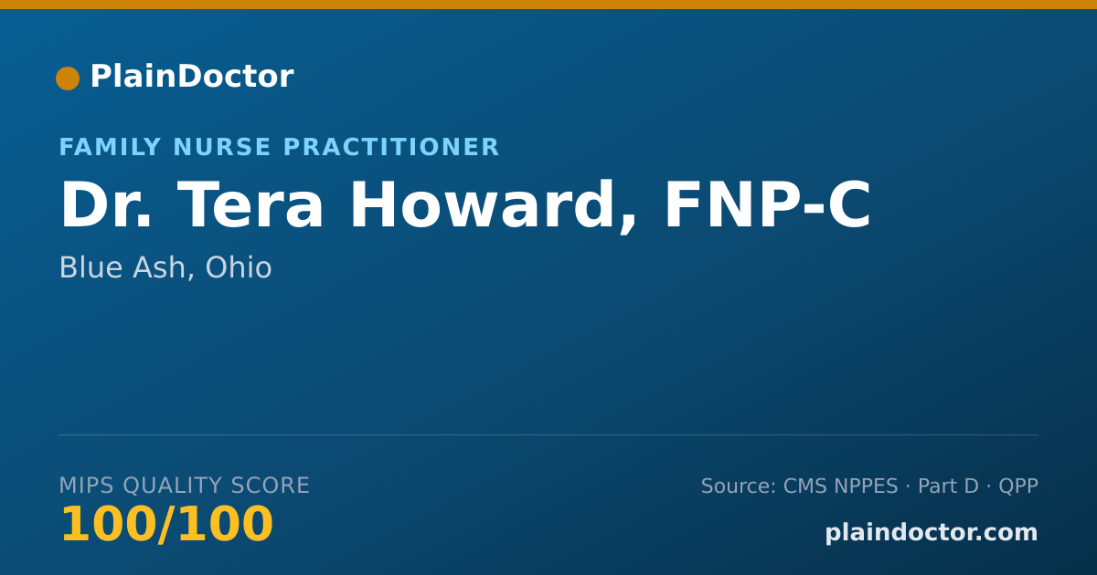 Shareable card for Tera Howard, FNP-C - Family Nurse Practitioner, Blue Ash, OH