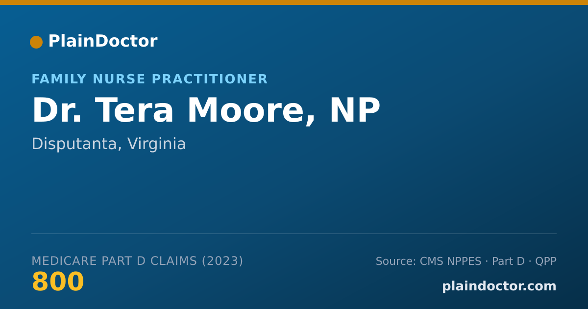 Shareable card for Tera Moore, NP - Family Nurse Practitioner, Disputanta, VA