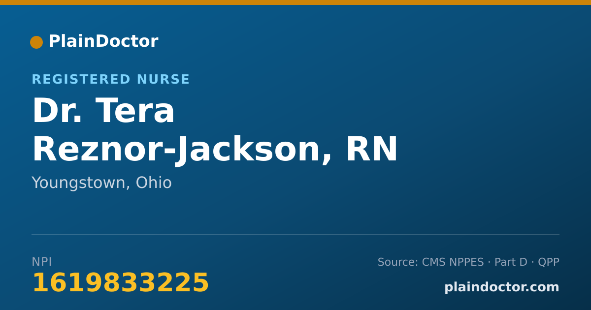 Shareable card for Tera Reznor-Jackson, RN - Registered Nurse, Youngstown, OH