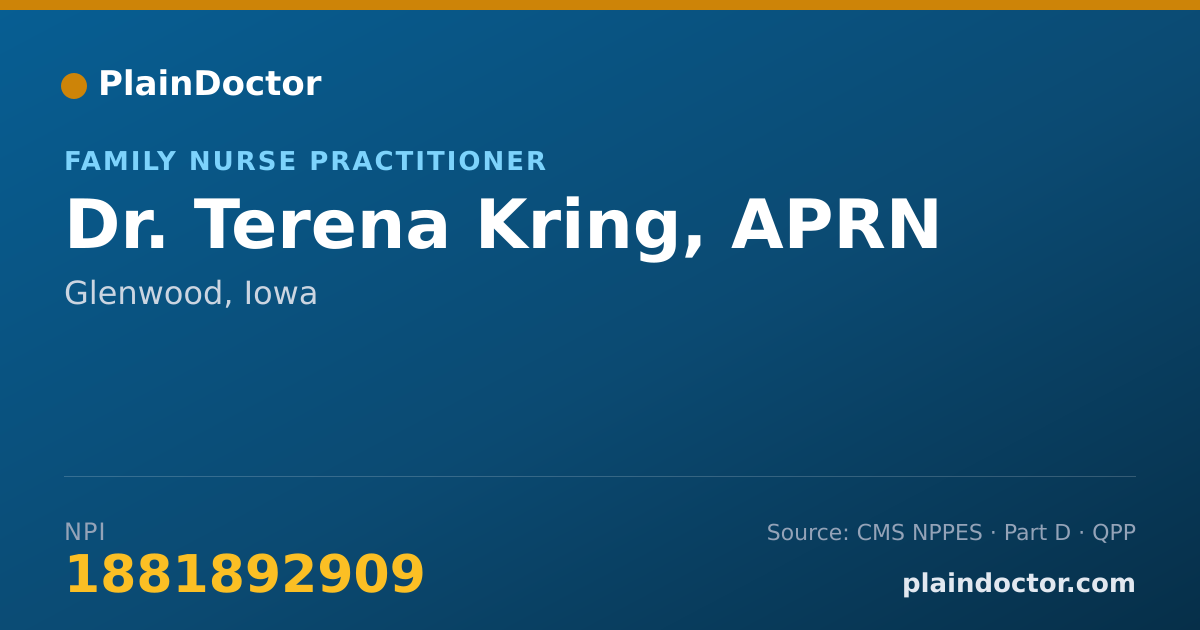 Shareable card for Terena Kring, APRN - Family Nurse Practitioner, Glenwood, IA