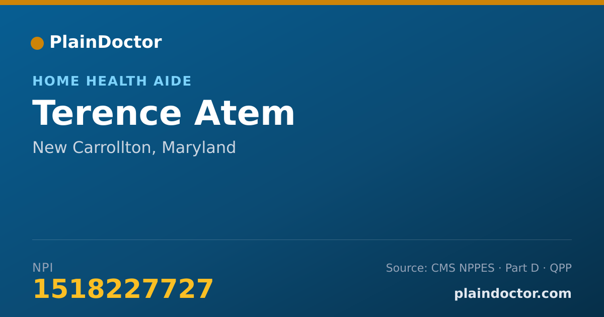Shareable card for Terence Atem - Home Health Aide, New Carrollton, MD