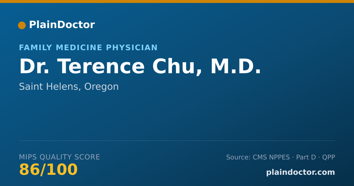 Shareable card for Terence Chu, M.D. - Family Medicine Physician, Saint Helens, OR