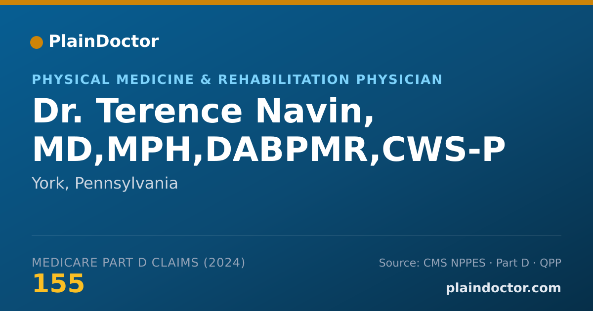 Shareable card for Terence Navin, MD,MPH,DABPMR,CWS-P - Physical Medicine & Rehabilitation Physician, York, PA