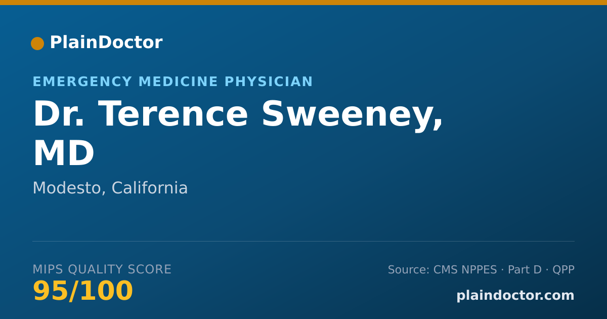 Shareable card for Terence Sweeney, MD - Emergency Medicine Physician, Modesto, CA