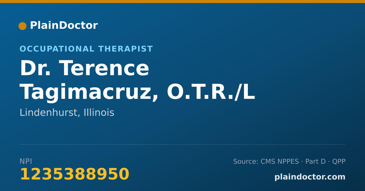 Shareable card for Terence Tagimacruz, O.T.R./L - Occupational Therapist, Lindenhurst, IL