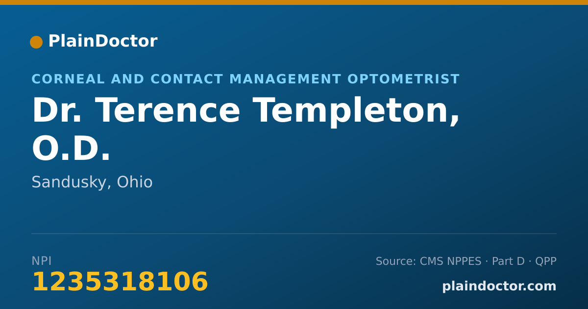 Shareable card for Terence Templeton, O.D. - Corneal and Contact Management Optometrist, Sandusky, OH