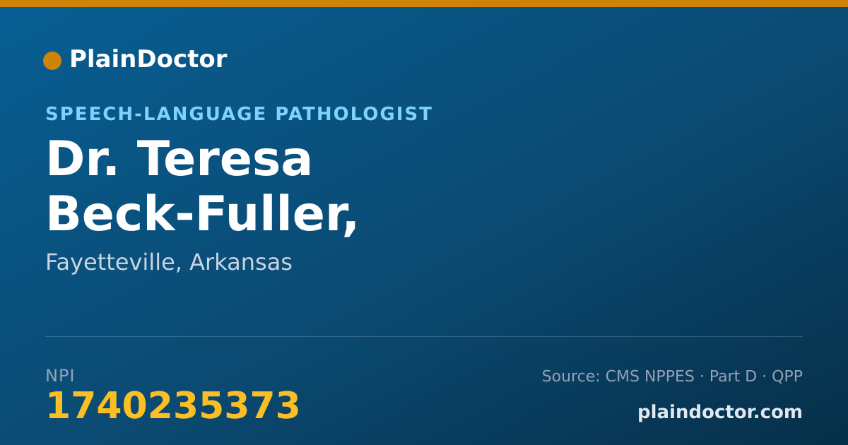 Shareable card for Teresa Beck-Fuller, M.S.,CCC-SLP - Speech-Language Pathologist, Fayetteville, AR