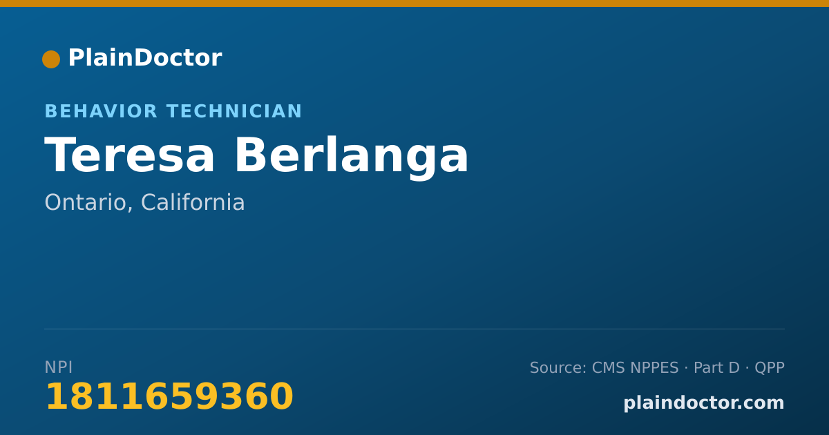 Shareable card for Teresa Berlanga - Behavior Technician, Ontario, CA
