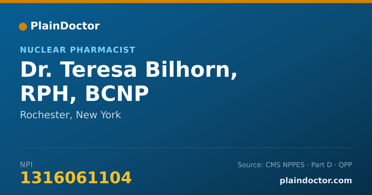 Shareable card for Teresa Bilhorn, RPH, BCNP - Nuclear Pharmacist, Rochester, NY