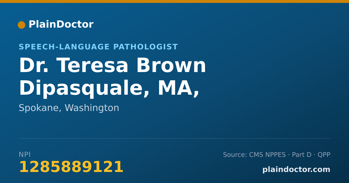 Shareable card for Teresa Brown Dipasquale, MA, CCC-SLP - Speech-Language Pathologist, Spokane, WA