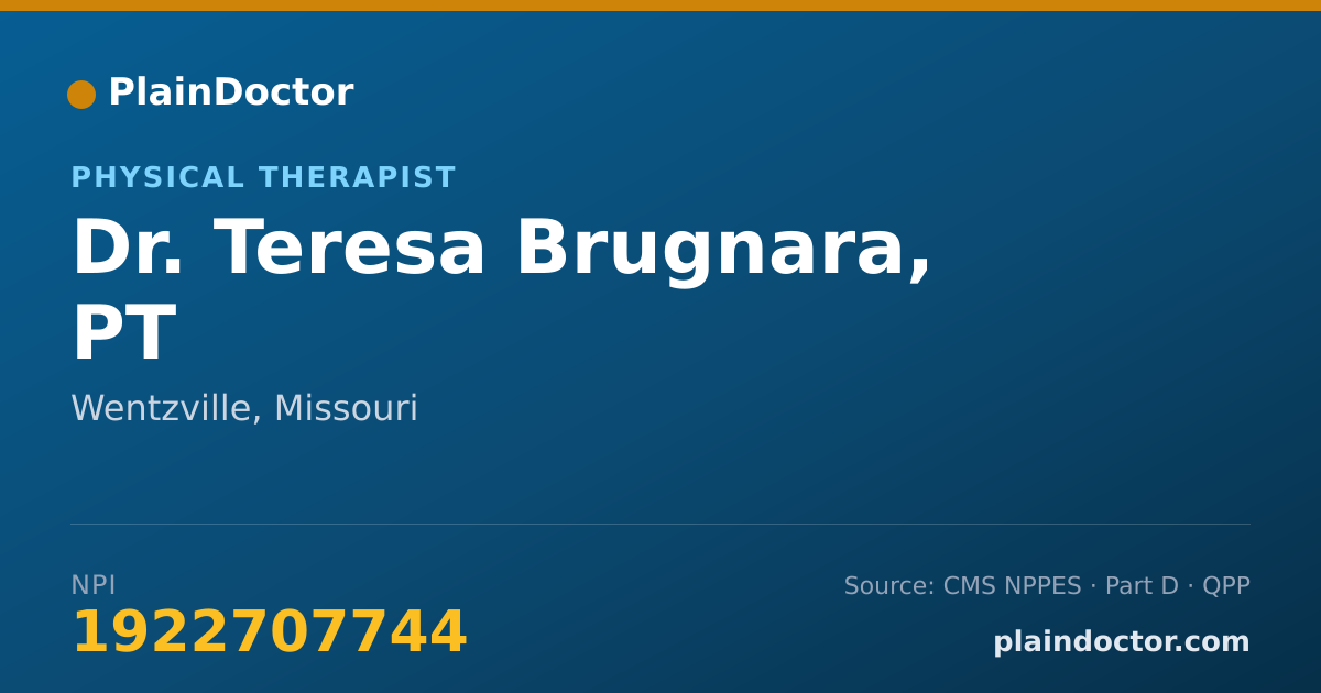 Shareable card for Teresa Brugnara, PT - Physical Therapist, Wentzville, MO