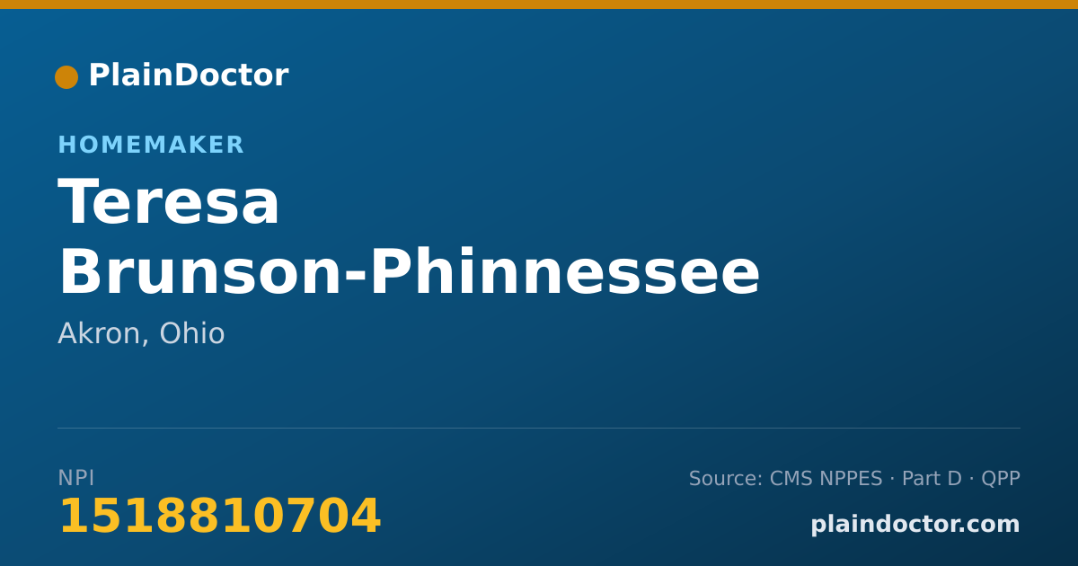 Shareable card for Teresa Brunson-Phinnessee - Homemaker, Akron, OH