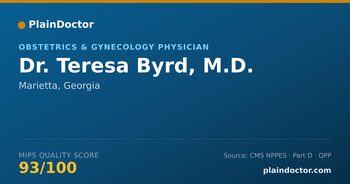 Shareable card for Teresa Byrd, M.D. - Obstetrics & Gynecology Physician, Marietta, GA