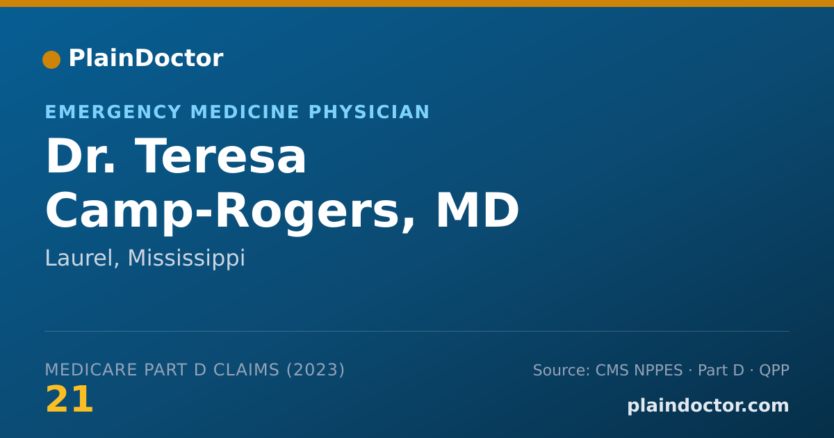 Shareable card for Teresa Camp-Rogers, MD - Emergency Medicine Physician, Laurel, MS