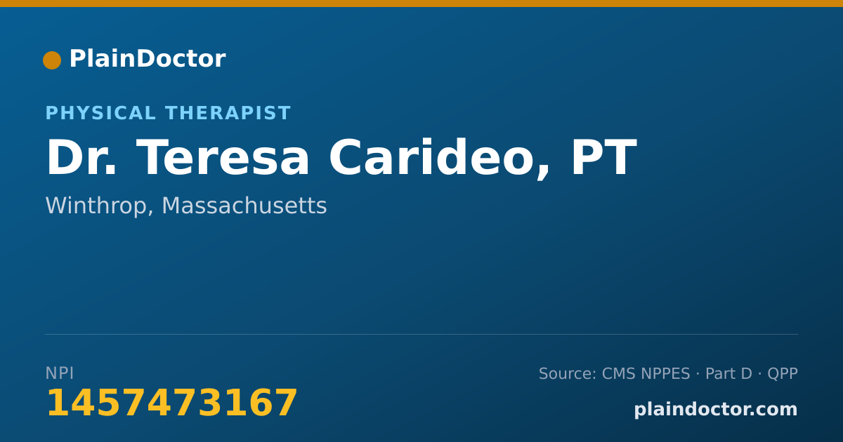 Shareable card for Teresa Carideo, PT - Physical Therapist, Winthrop, MA