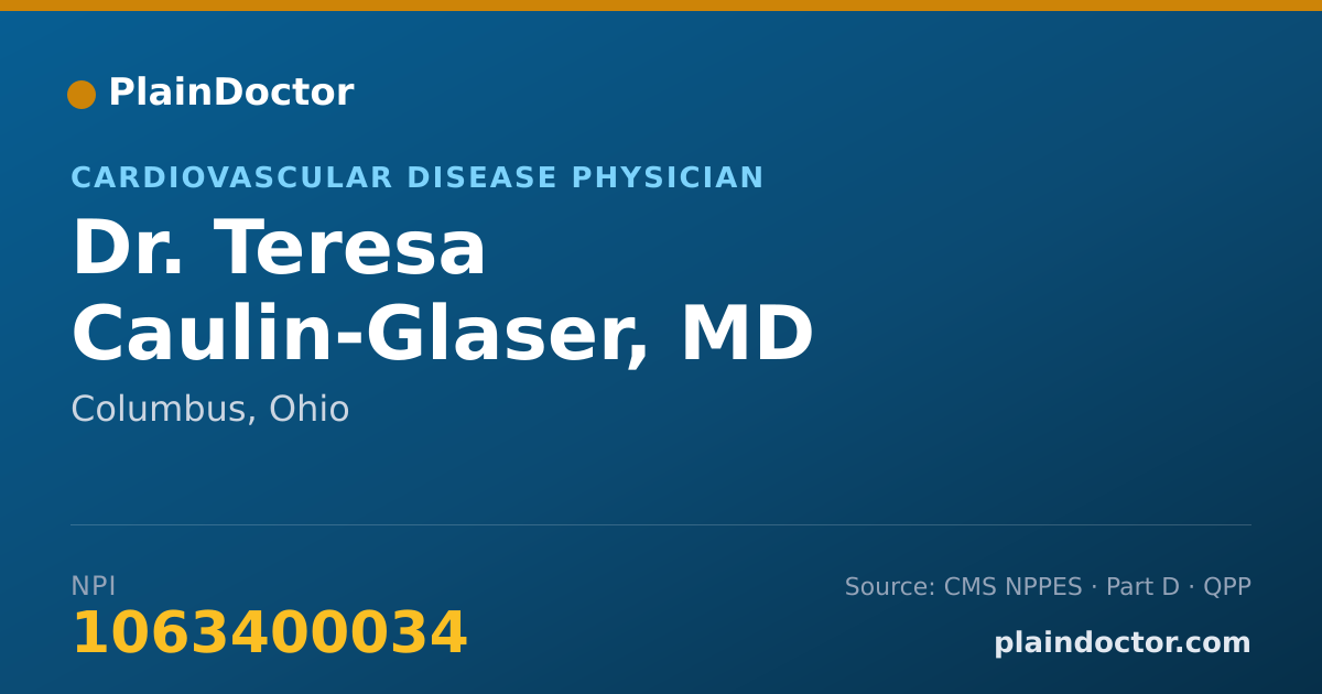 Shareable card for Teresa Caulin-Glaser, MD - Cardiovascular Disease Physician, Columbus, OH