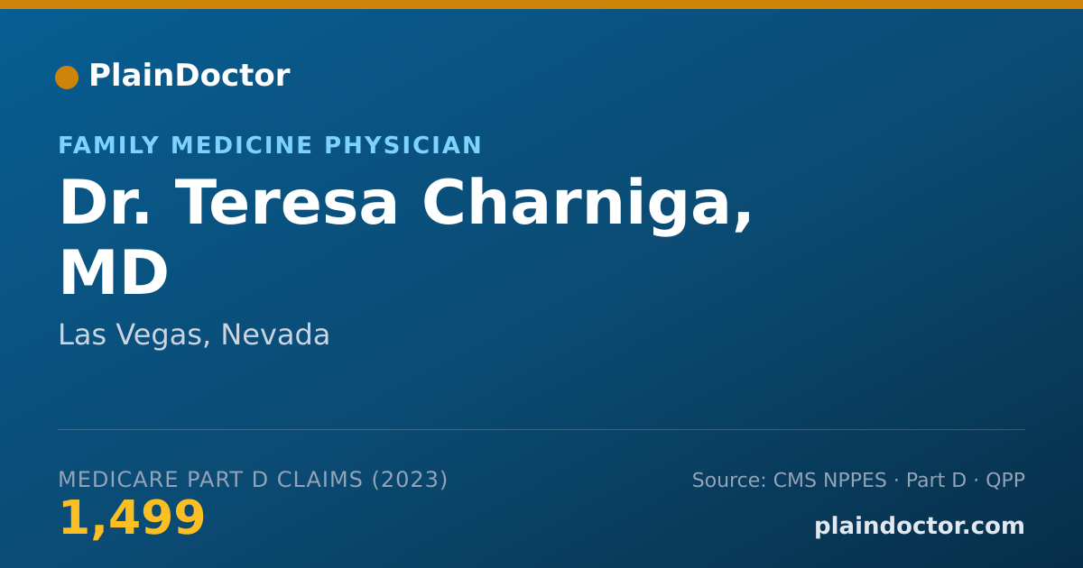 Shareable card for Teresa Charniga, MD - Family Medicine Physician, Las Vegas, NV