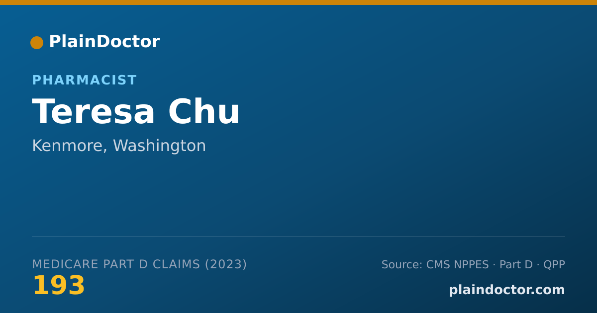 Shareable card for Teresa Chu - Pharmacist, Kenmore, WA