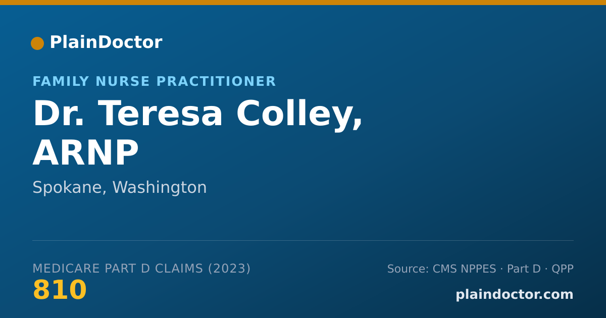 Shareable card for Teresa Colley, ARNP - Family Nurse Practitioner, Spokane, WA