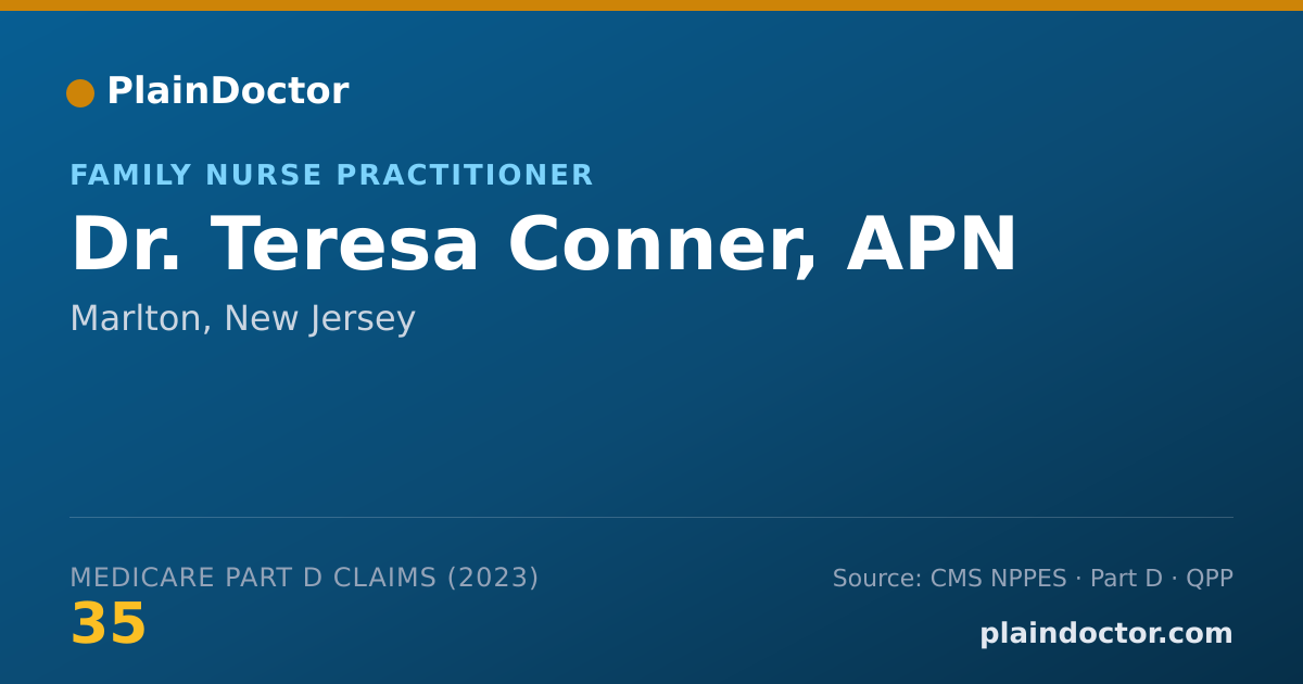 Shareable card for Teresa Conner, APN - Family Nurse Practitioner, Marlton, NJ