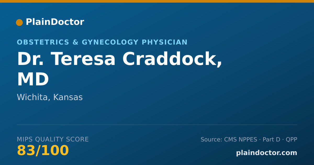 Shareable card for Teresa Craddock, MD - Obstetrics & Gynecology Physician, Wichita, KS