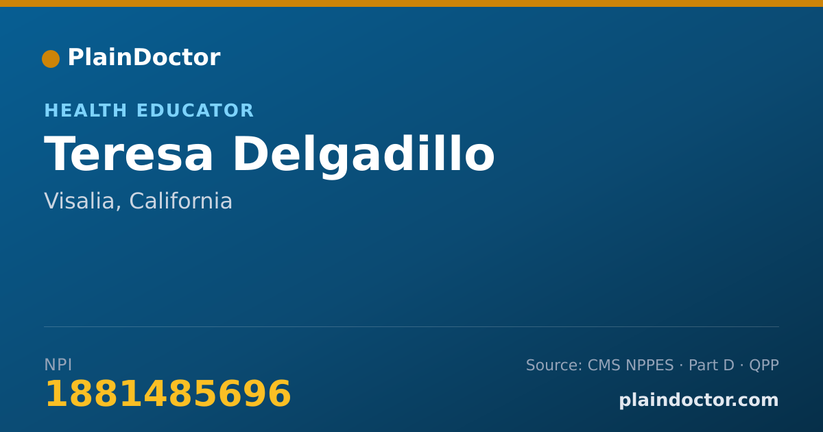Shareable card for Teresa Delgadillo - Health Educator, Visalia, CA