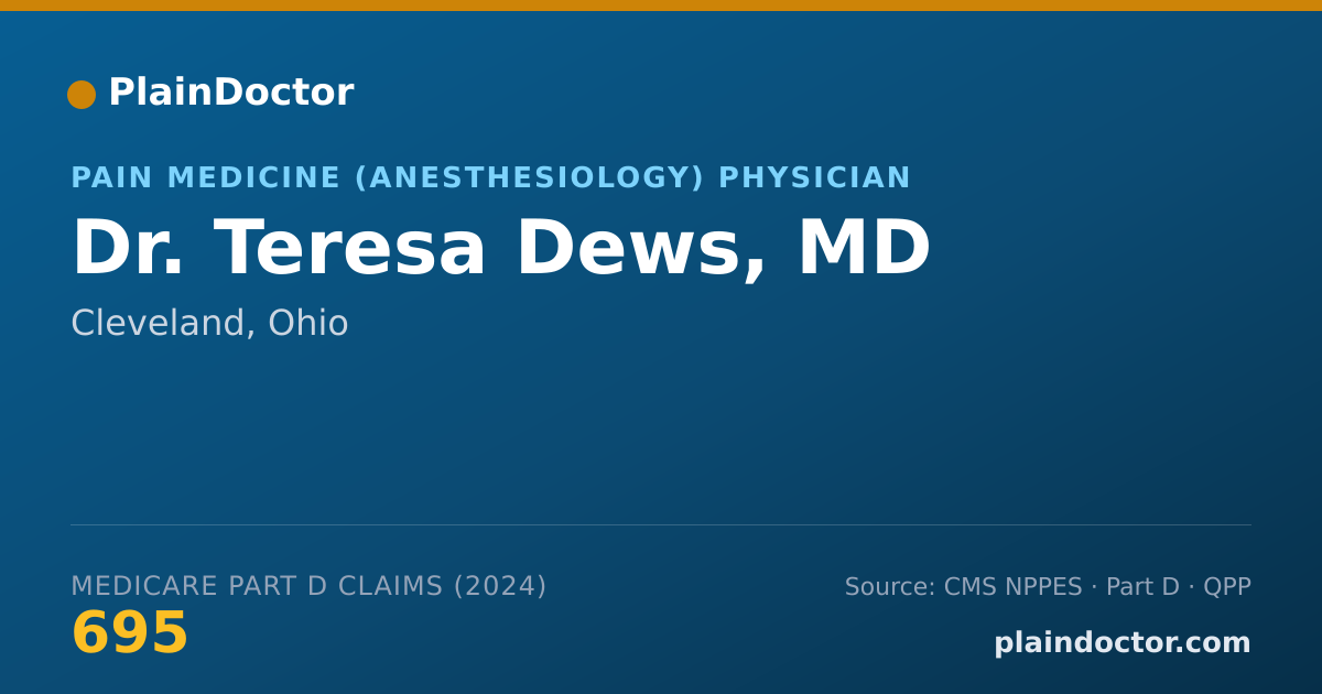 Shareable card for Teresa Dews, MD - Pain Medicine (Anesthesiology) Physician, Cleveland, OH