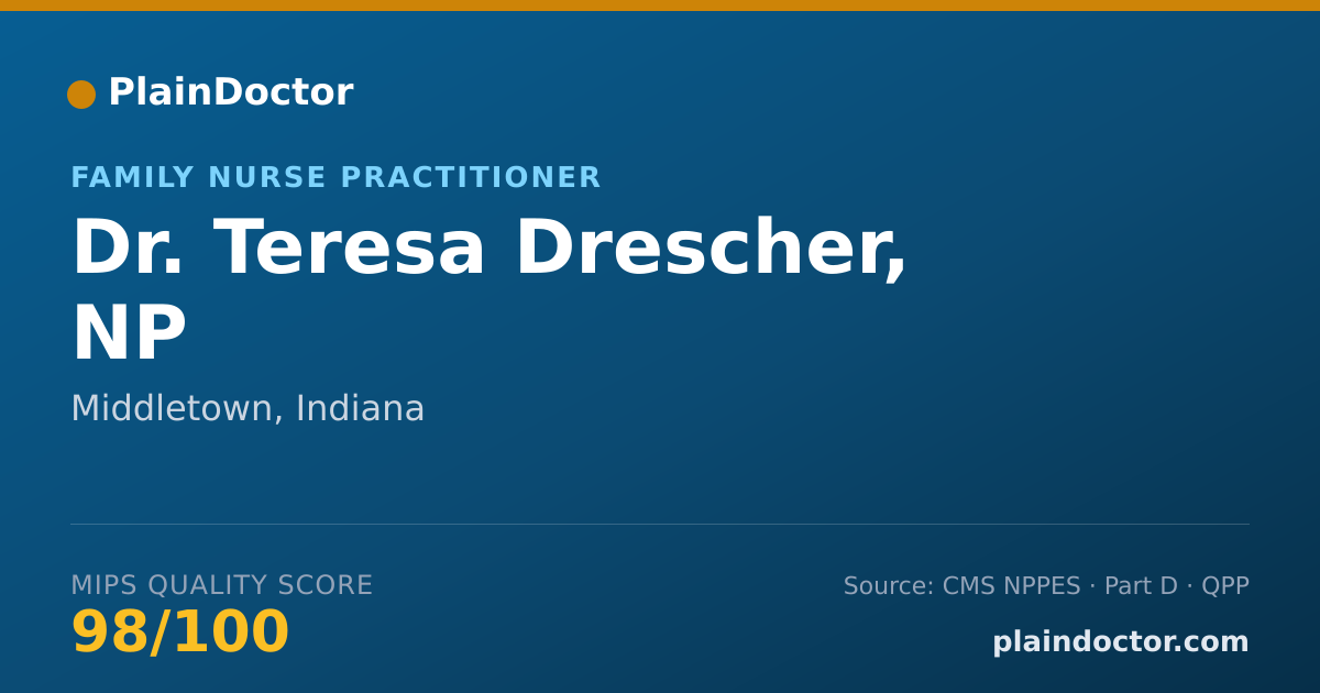 Shareable card for Teresa Drescher, NP - Family Nurse Practitioner, Middletown, IN