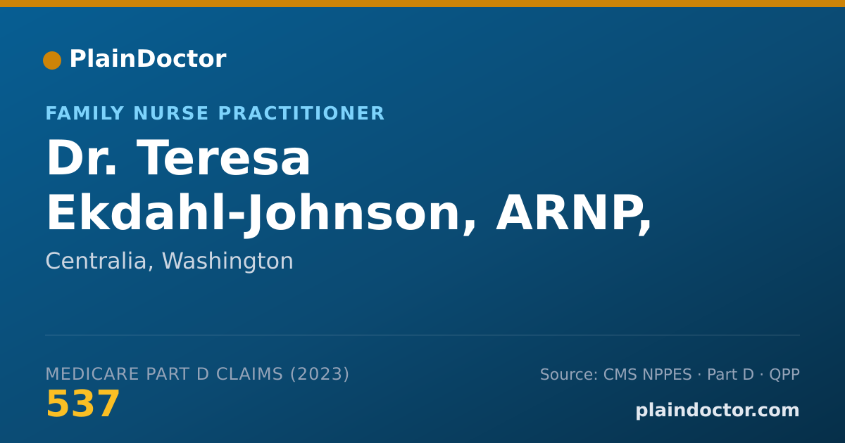 Shareable card for Teresa Ekdahl-Johnson, ARNP, FNP-C - Family Nurse Practitioner, Centralia, WA