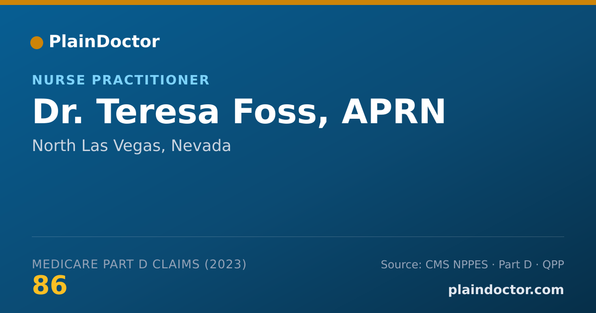 Shareable card for Teresa Foss, APRN - Nurse Practitioner, North Las Vegas, NV