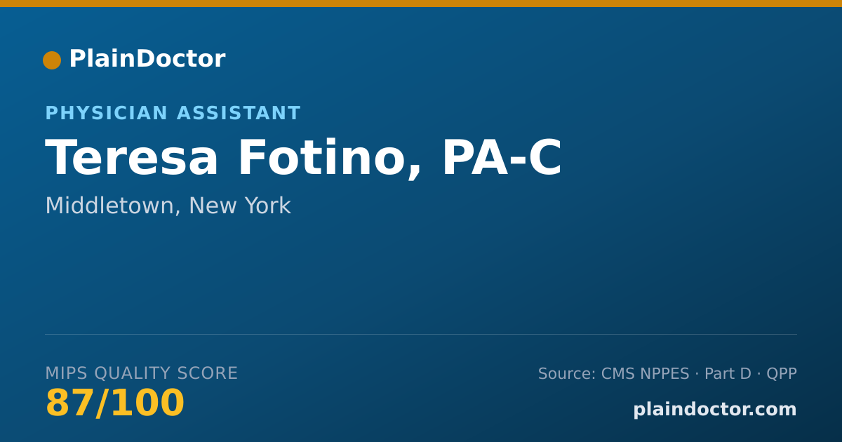 Shareable card for Teresa Fotino, PA-C - Physician Assistant, New Windsor, NY