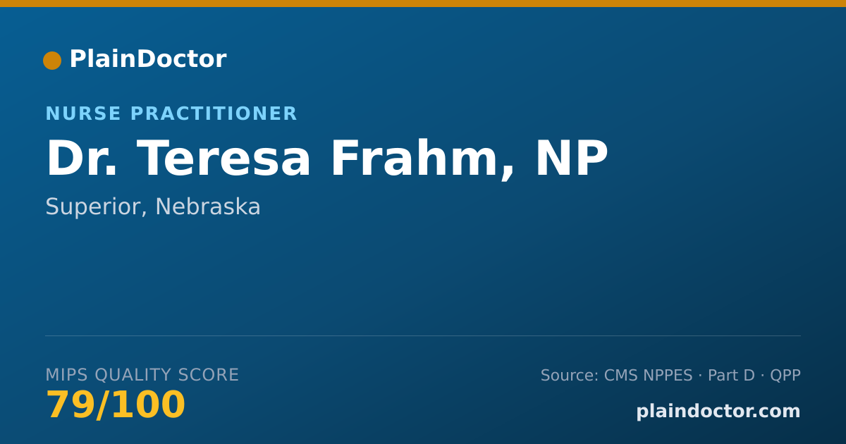 Shareable card for Teresa Frahm, NP - Nurse Practitioner, Superior, NE