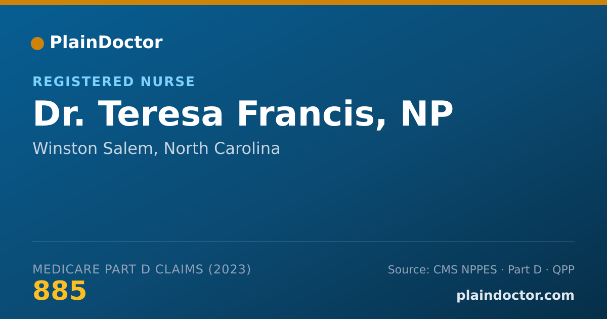 Shareable card for Teresa Francis, NP - Registered Nurse, Winston Salem, NC
