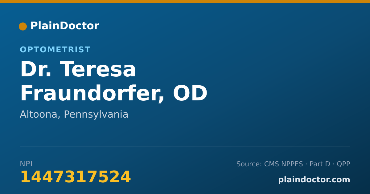 Shareable card for Teresa Fraundorfer, OD - Optometrist, Altoona, PA