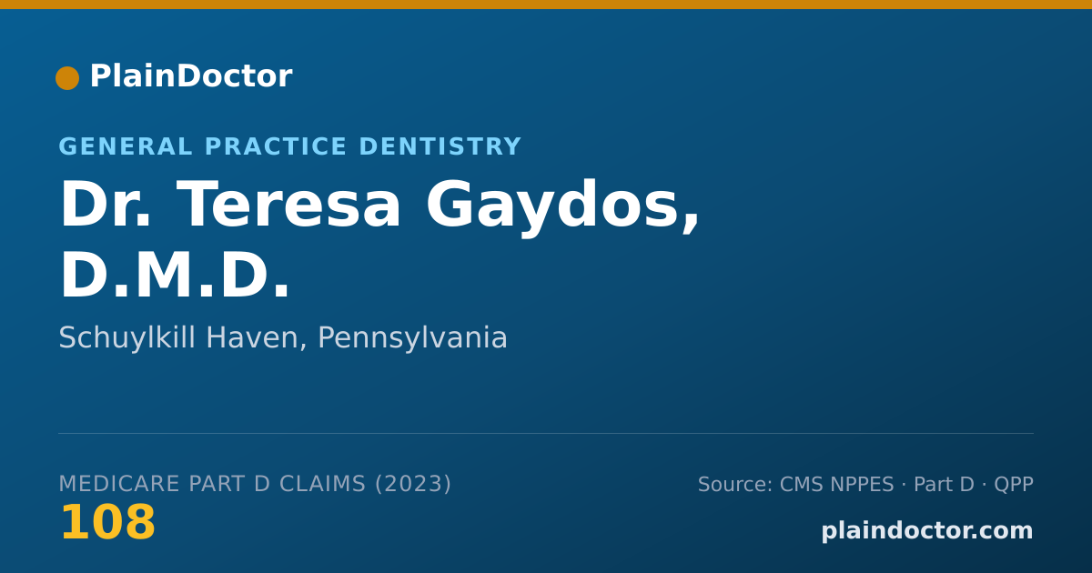 Shareable card for Teresa Gaydos, D.M.D. - General Practice Dentistry, Schuylkill Haven, PA