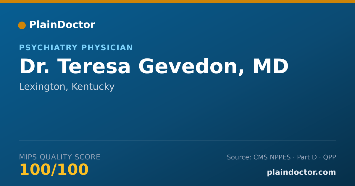 Shareable card for Teresa Gevedon, MD - Psychiatry Physician, Lexington, KY