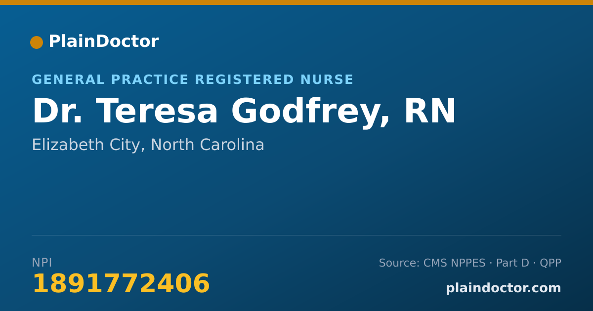 Shareable card for Teresa Godfrey, RN - General Practice Registered Nurse, Elizabeth City, NC