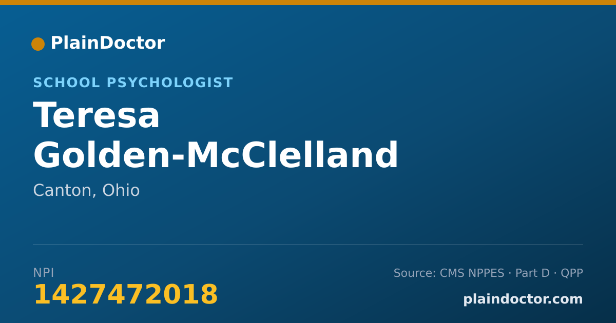 Shareable card for Teresa Golden-McClelland - School Psychologist, Canton, OH