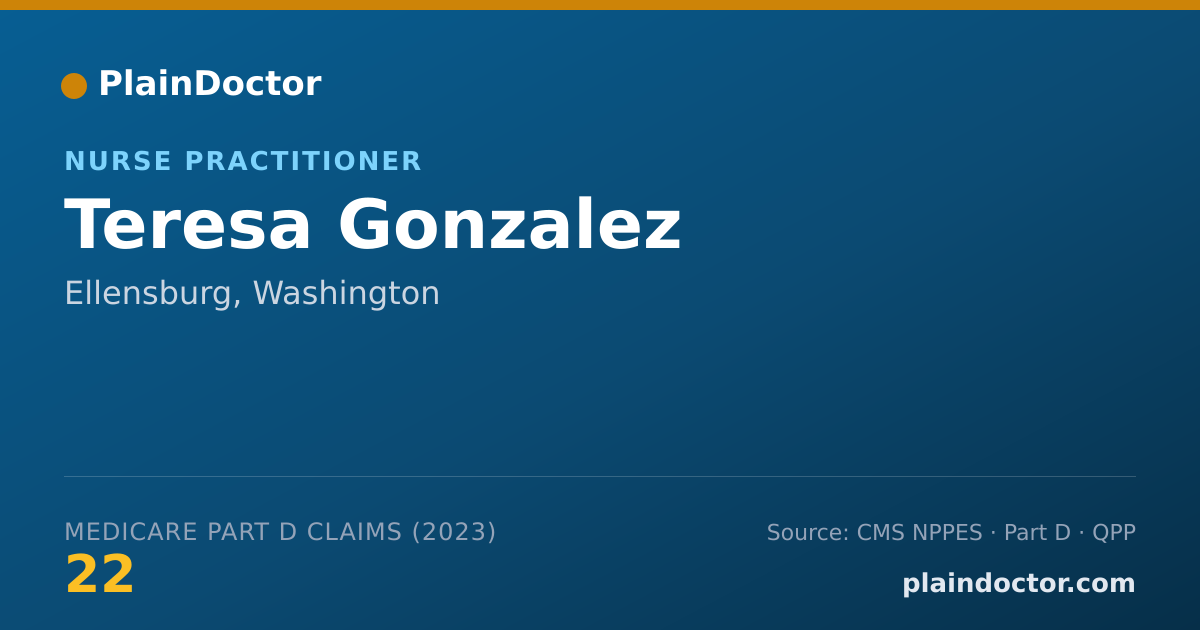 Shareable card for Teresa Gonzalez - Nurse Practitioner, Ellensburg, WA