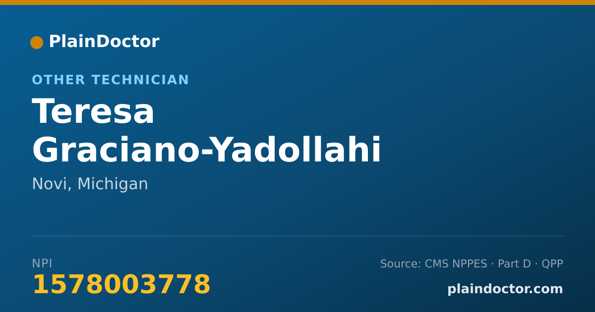 Shareable card for Teresa Graciano-Yadollahi - Other Technician, Novi, MI