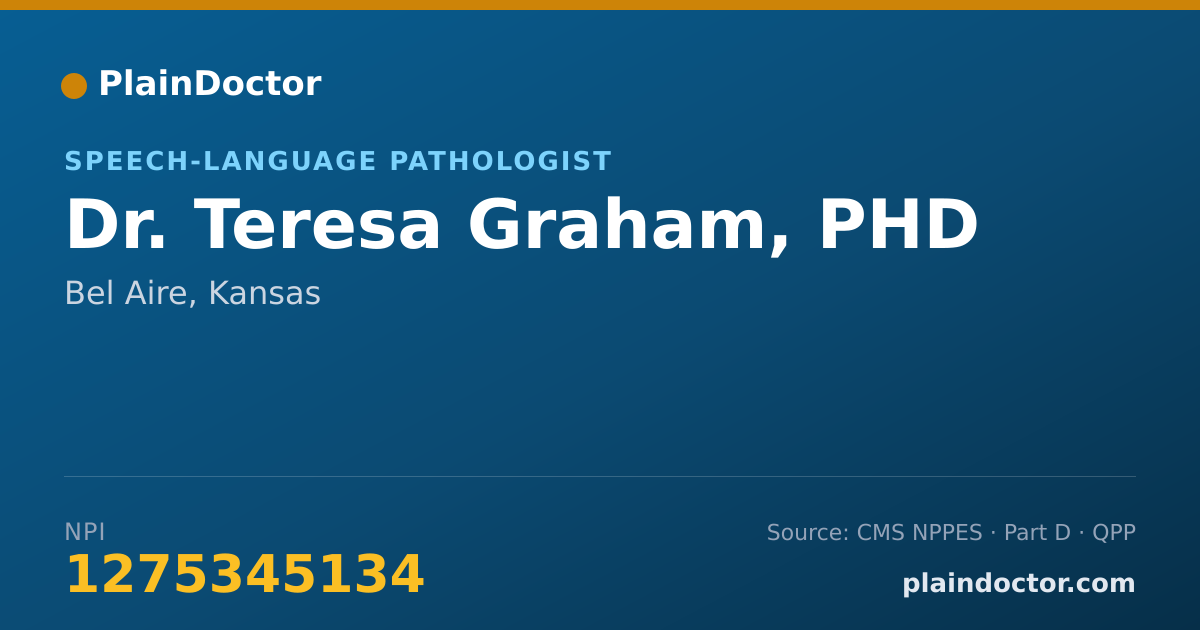 Shareable card for Teresa Graham, PHD - Speech-Language Pathologist, Bel Aire, KS