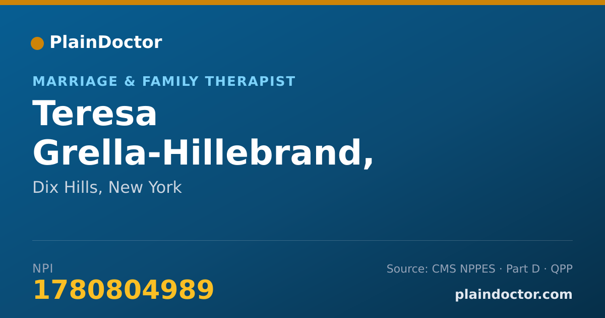 Shareable card for Teresa Grella-Hillebrand, LMFT - Marriage & Family Therapist, Dix Hills, NY