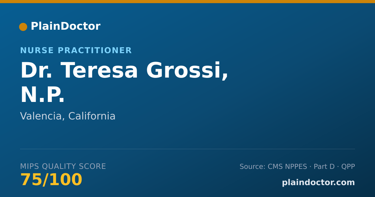Shareable card for Teresa Grossi, N.P. - Nurse Practitioner, Valencia, CA