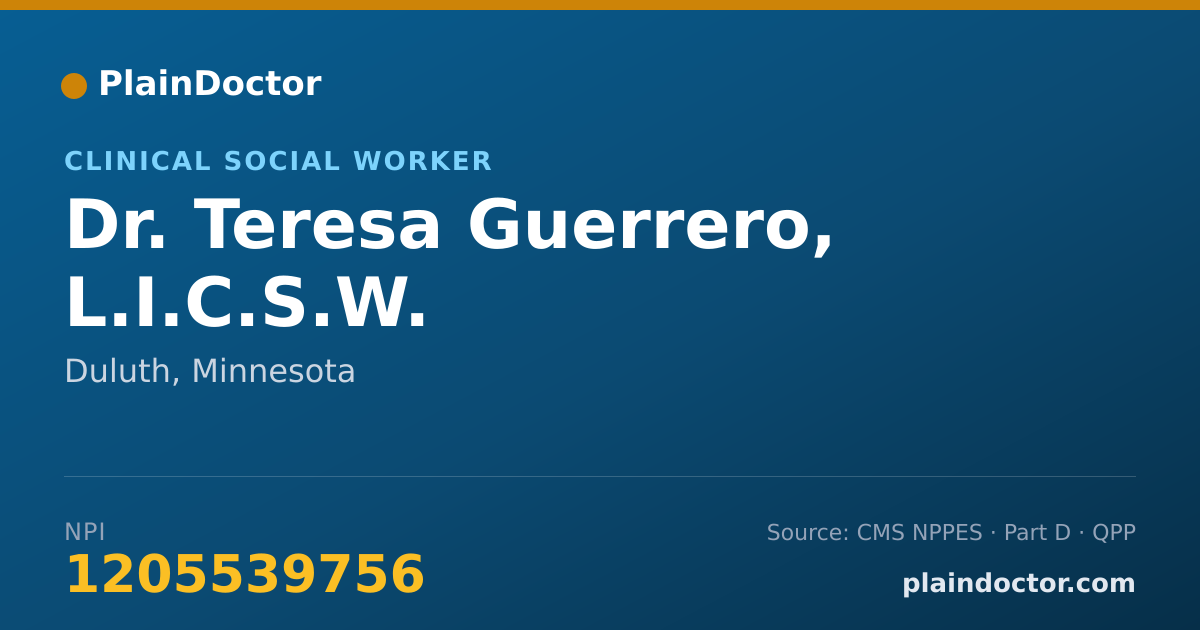 Shareable card for Teresa Guerrero, L.I.C.S.W. - Clinical Social Worker, Duluth, MN