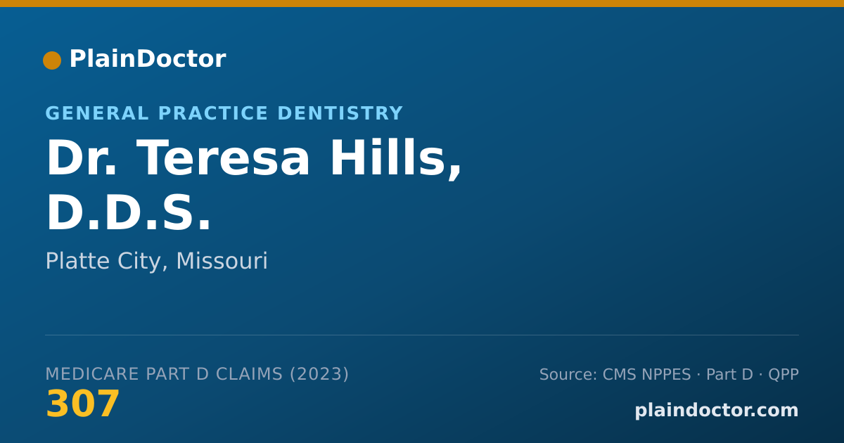 Shareable card for Teresa Hills, D.D.S. - General Practice Dentistry, Platte City, MO