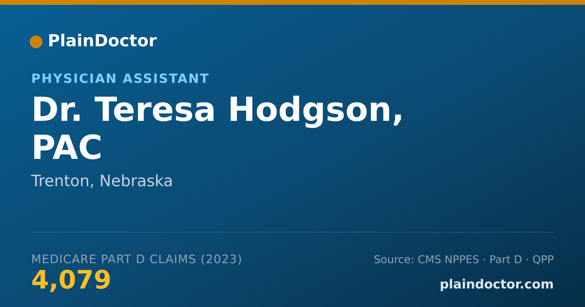 Shareable card for Teresa Hodgson, PAC - Physician Assistant, Trenton, NE