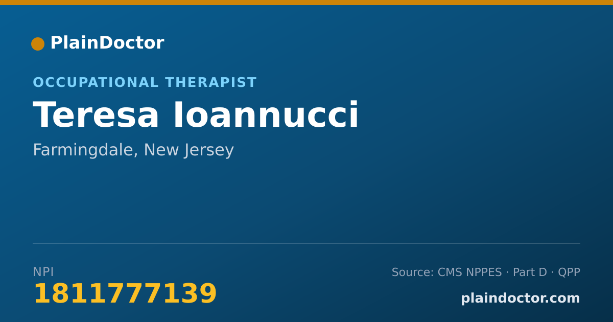 Shareable card for Teresa Ioannucci - Occupational Therapist, Farmingdale, NJ